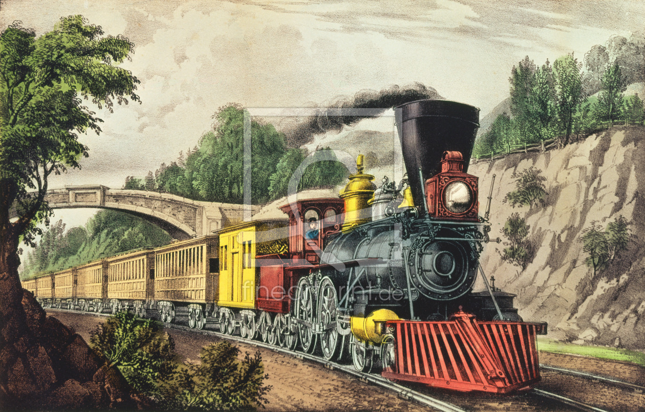 Bild-Nr.: 31001838 The Express Train, published by Nathaniel Currier and James Merritt Ives erstellt von Anonyme Künstler