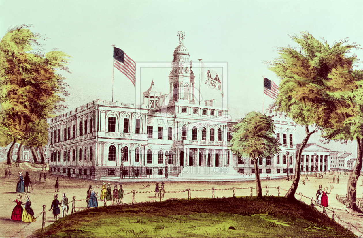 Bild-Nr.: 31001844 City Hall, New York, engraved by Nathaniel Currier erstellt von Anonyme Künstler