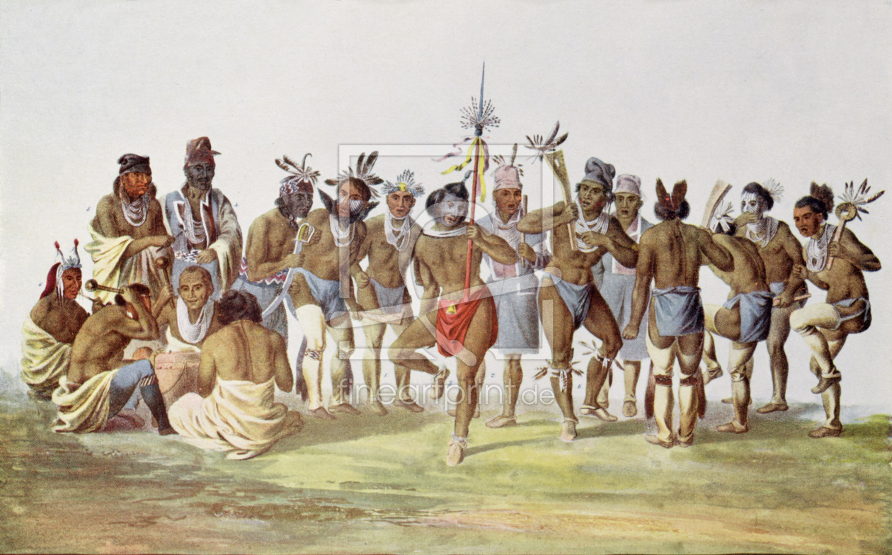 Bild-Nr.: 31001849 War Dance of the Sauks and Foxes, illustration from 'The Indian Tribes of North  erstellt von Anonyme Künstler