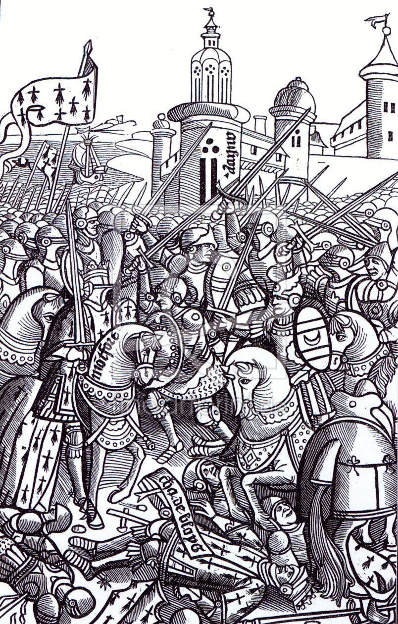 Bild-Nr.: 31001913 The Battle of Auray, from 'Chroniques de Bretagne' by Alain Bouchard, published  erstellt von Anonyme Künstler