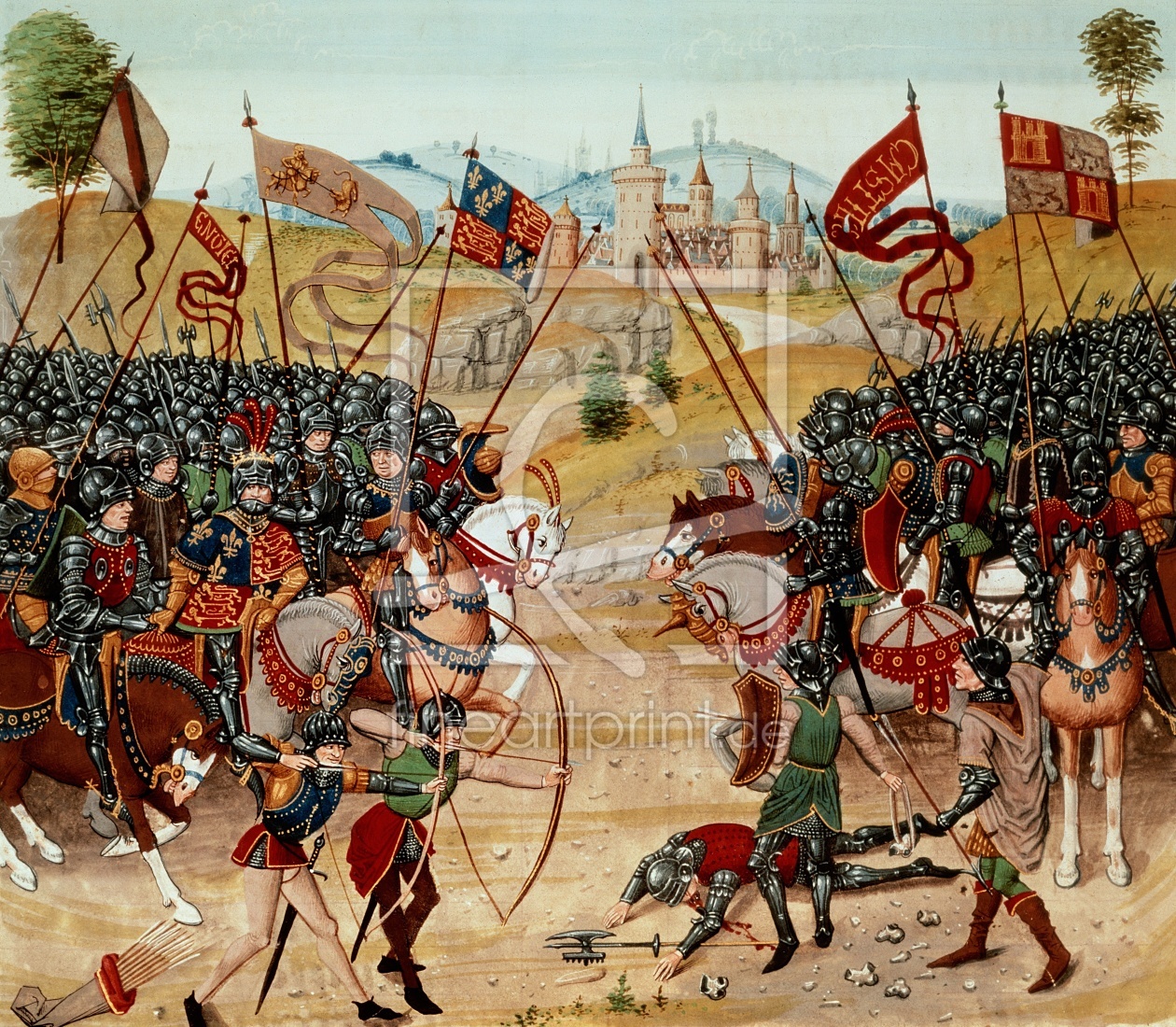 Bild-Nr.: 31001940 Fr 2643 f.312v Battle of Najera, 1367, from Froissart's Chronicle erstellt von Anonyme Künstler