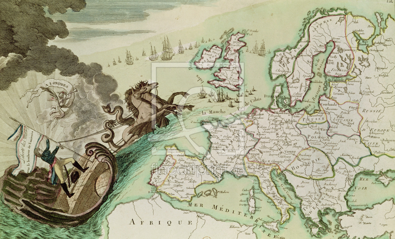 Bild-Nr.: 31001948 Map illustrating the Naval Attack on England by Napoleon Bonaparte c.1803-04 erstellt von Anonyme Künstler