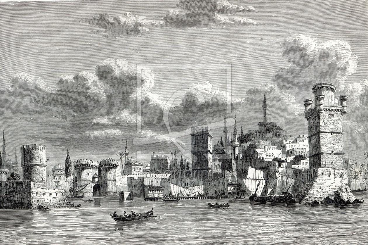 Bild-Nr.: 31001967 General View of the City of Rhodes, from 'The Illustrated London News' Bild-Nr.: 31001967 General View of the City of Rhodes, from 'The Illustrated London News' erstellt von Anonyme Künstler