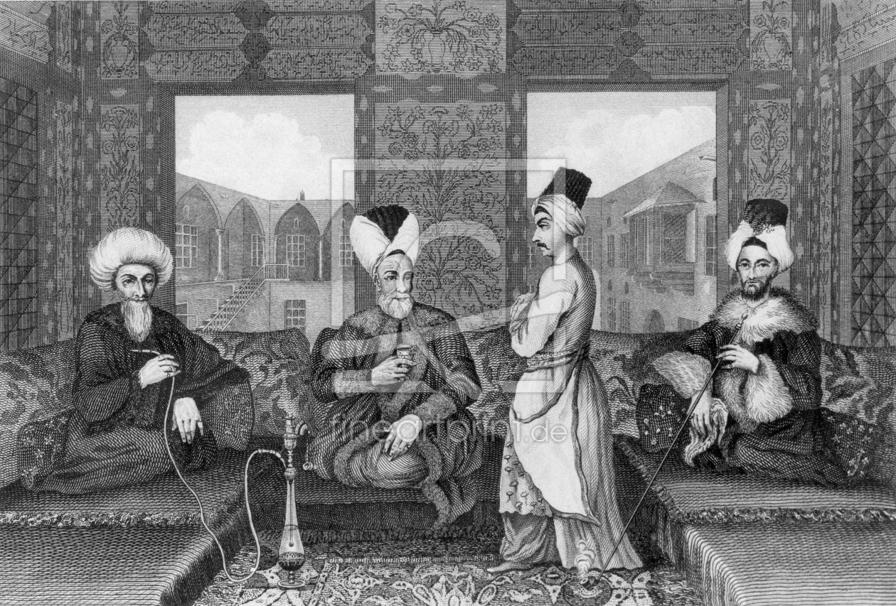 Bild-Nr.: 31001972 Ottoman Dignitaries, originally from 'Voyage to Mount Libanus' by Dandini, c.168 erstellt von Anonyme Künstler