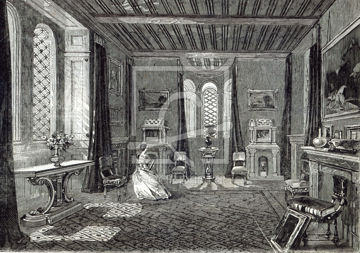 Bild-Nr.: 31001978 The Scarlet Drawing-room, Lansdown Tower, from 'The Illustrated London News', 29 Bild-Nr.: 31001978 The Scarlet Drawing-room, Lansdown Tower, from 'The Illustrated London News', 29 erstellt von Anonyme Künstler