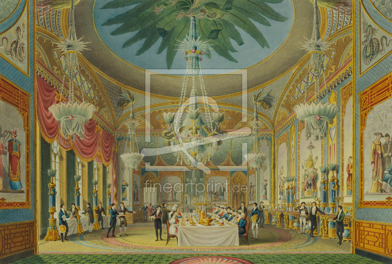 Bild-Nr.: 31002034 The Banqueting Room, from 'Views of the Royal Pavilion, Brighton' by John Nash 1 erstellt von Anonyme Künstler