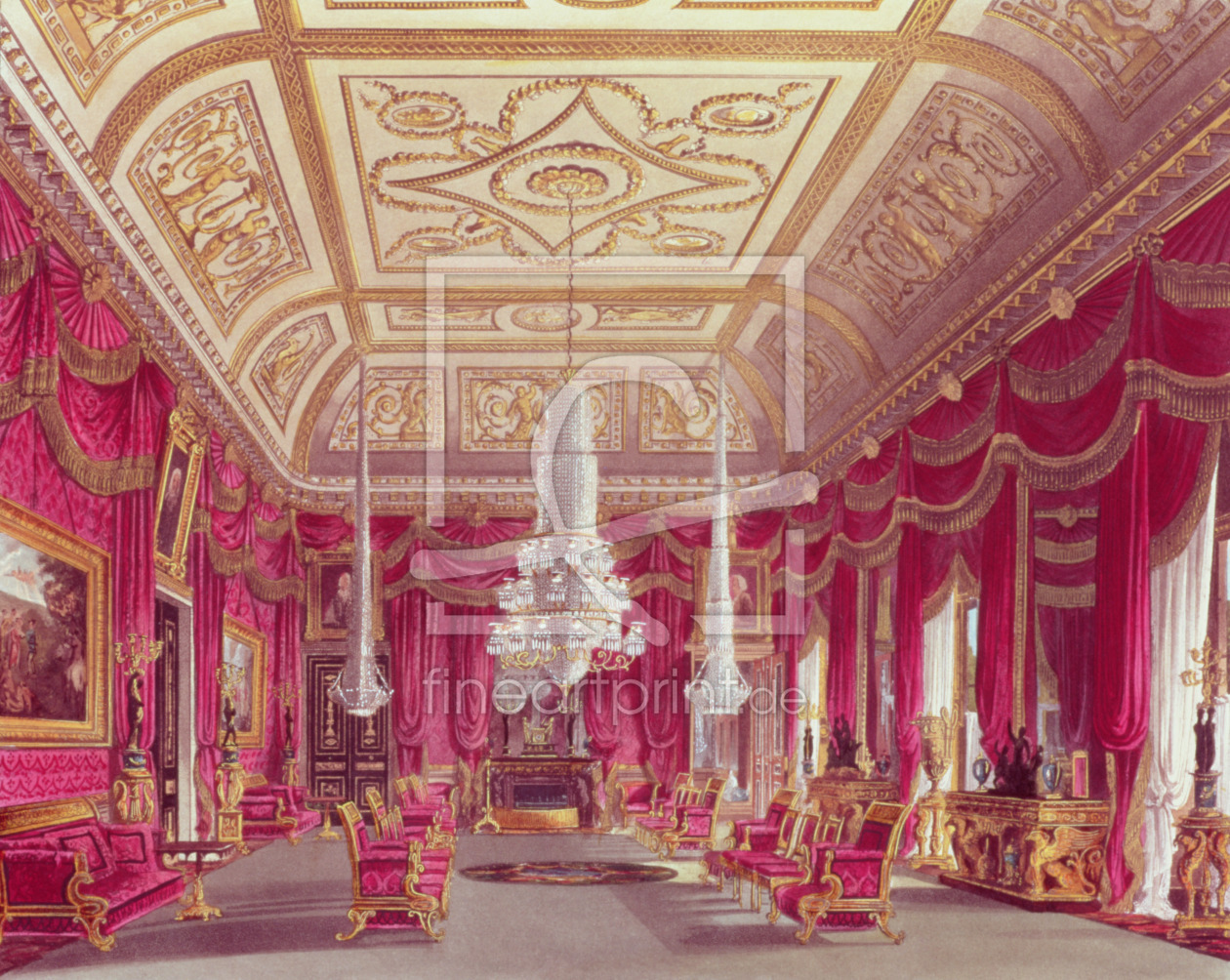 Bild-Nr.: 31002058 The Crimson Drawing Room, Carlton House from Pyne's 'Royal Residences', 1818 erstellt von Pyne, William Henry