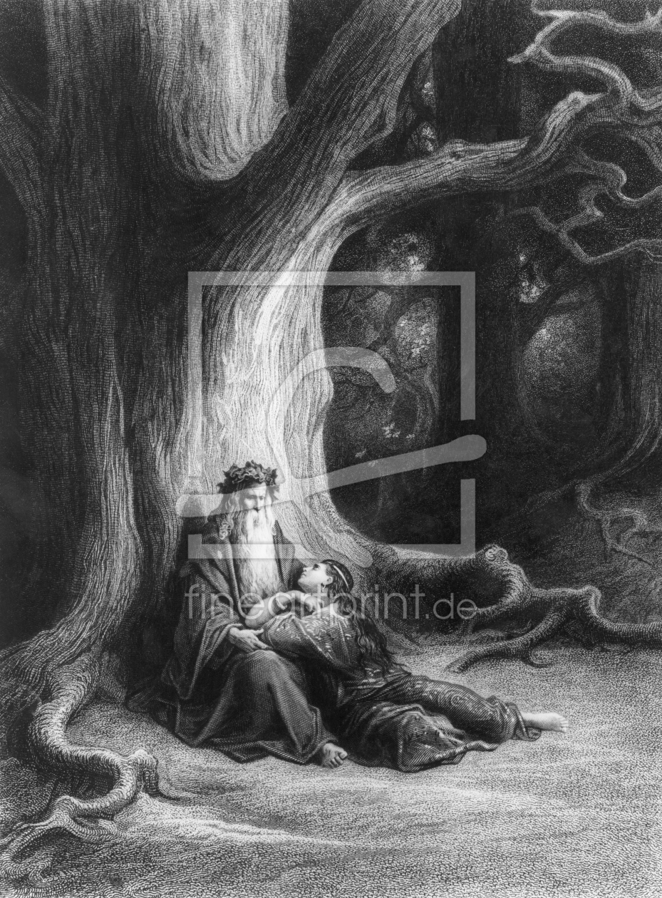 Bild-Nr.: 31002091 The Enchanter Merlin and the Fairy Vivien in the forest of Broceliande, from 'Vi erstellt von Dore, Gustave