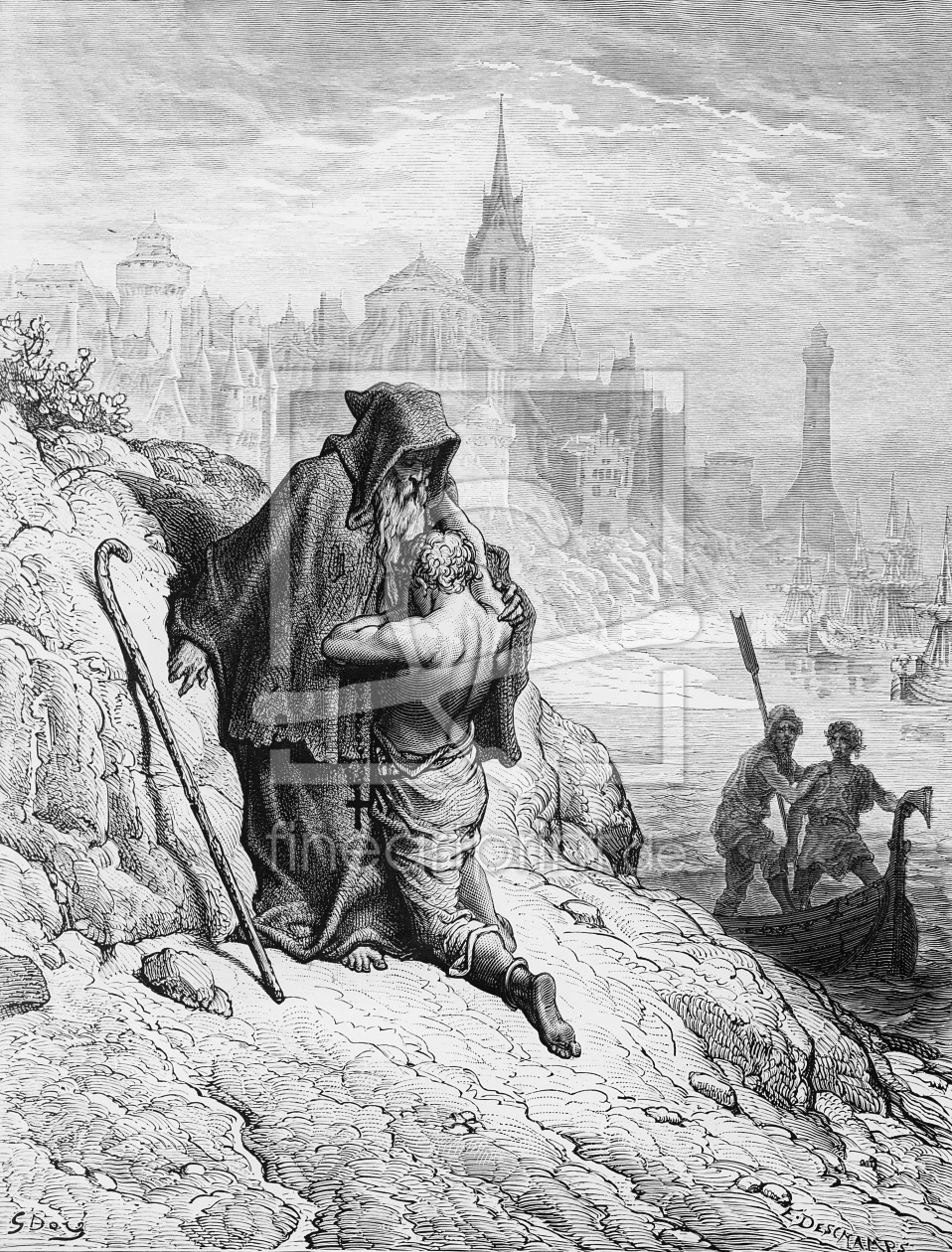 Bild-Nr.: 31002092 The Mariner begs the Hermit to give him absolution from his sin, scene from 'The Bild-Nr.: 31002092 The Mariner begs the Hermit to give him absolution from his sin, scene from 'The erstellt von Dore, Gustave