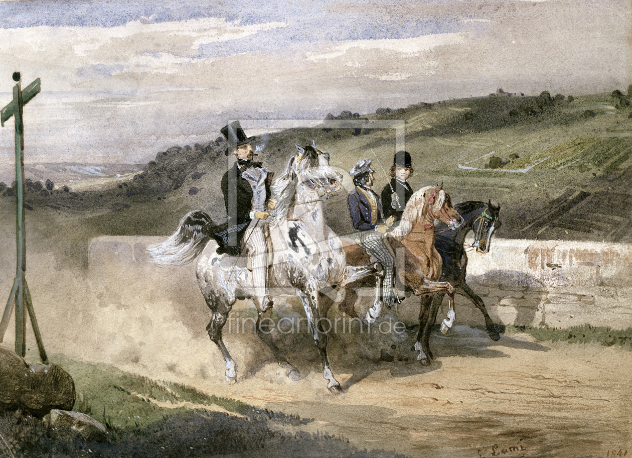Bild-Nr.: 31002124 Horace Vernet and his Children Riding in the Country erstellt von Lami, Eugene-Louis