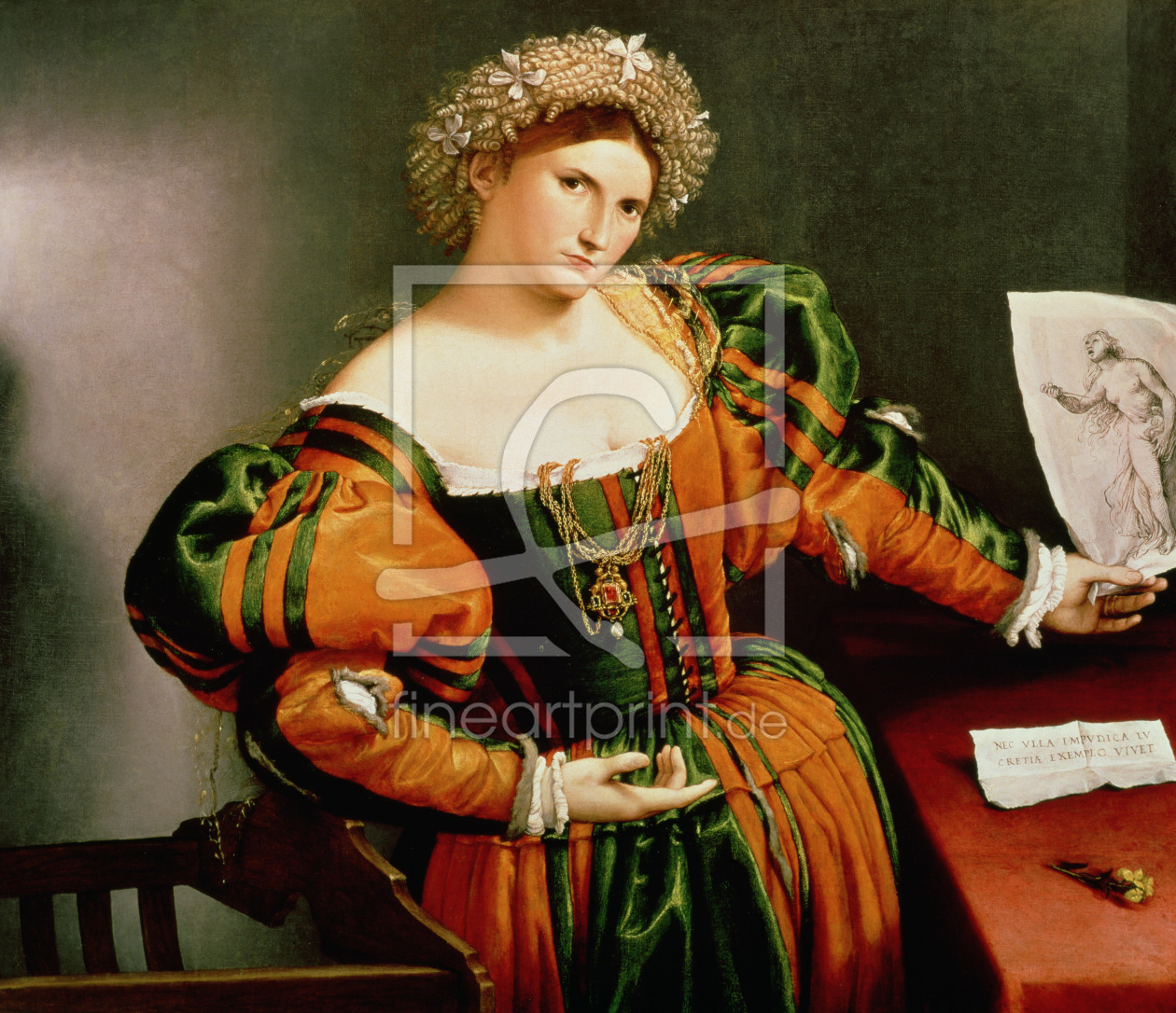 Bild-Nr.: 31002156 A Lady with a Drawing of Lucretia, c.1530-33 erstellt von Lotto, Lorenzo