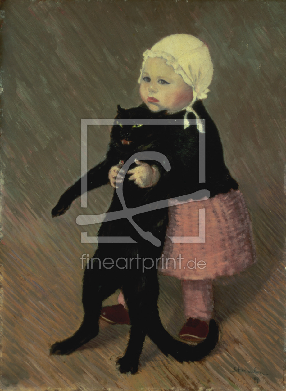 Bild-Nr.: 31002256 A Small Girl with a Cat, 1889 erstellt von Steinlen, Theophile Alexandre