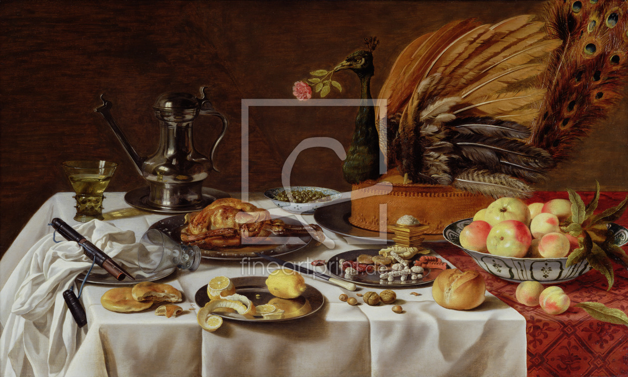 Bild-Nr.: 31002263 Still Life with a Peacock Pie, 1627 erstellt von Claesz, Pieter