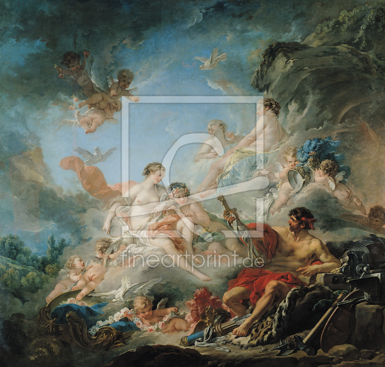 Bild-Nr.: 31002277 The Forge of Vulcan, or Vulcan presenting arms for Aeneas to Venus, tapestry car erstellt von Boucher, Francois