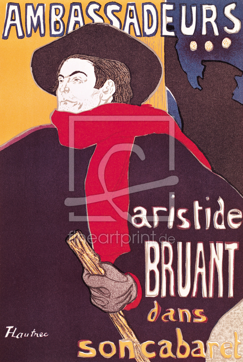 Bild-Nr.: 31002336 Poster advertising Aristide Bruant in his cabaret at the Ambassadeurs, 1892 Bild-Nr.: 31002336 Poster advertising Aristide Bruant in his cabaret at the Ambassadeurs, 1892 erstellt von Toulouse-Lautrec, Henri de