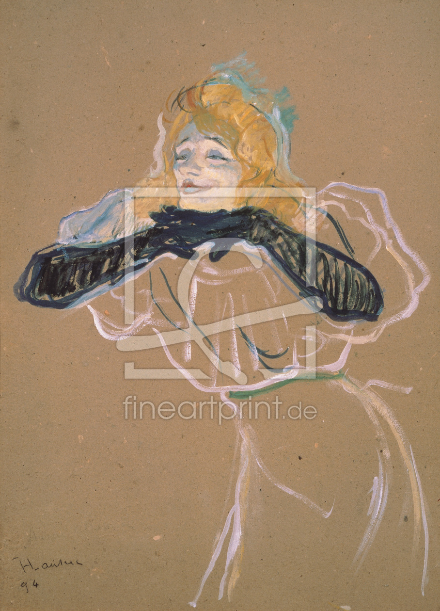 Bild-Nr.: 31002339 Yvette Guilbert singing 'Linger, Longer, Loo', 1894 erstellt von Toulouse-Lautrec, Henri de