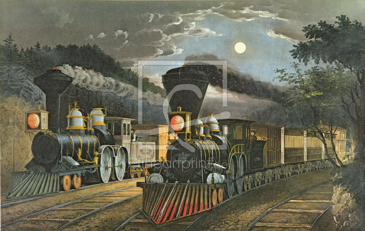 Bild-Nr.: 31002449 The Lightning Express Trains, 1863 Bild-Nr.: 31002449 The Lightning Express Trains, 1863 erstellt von Currier, Nathaniel and Ives, J.M.