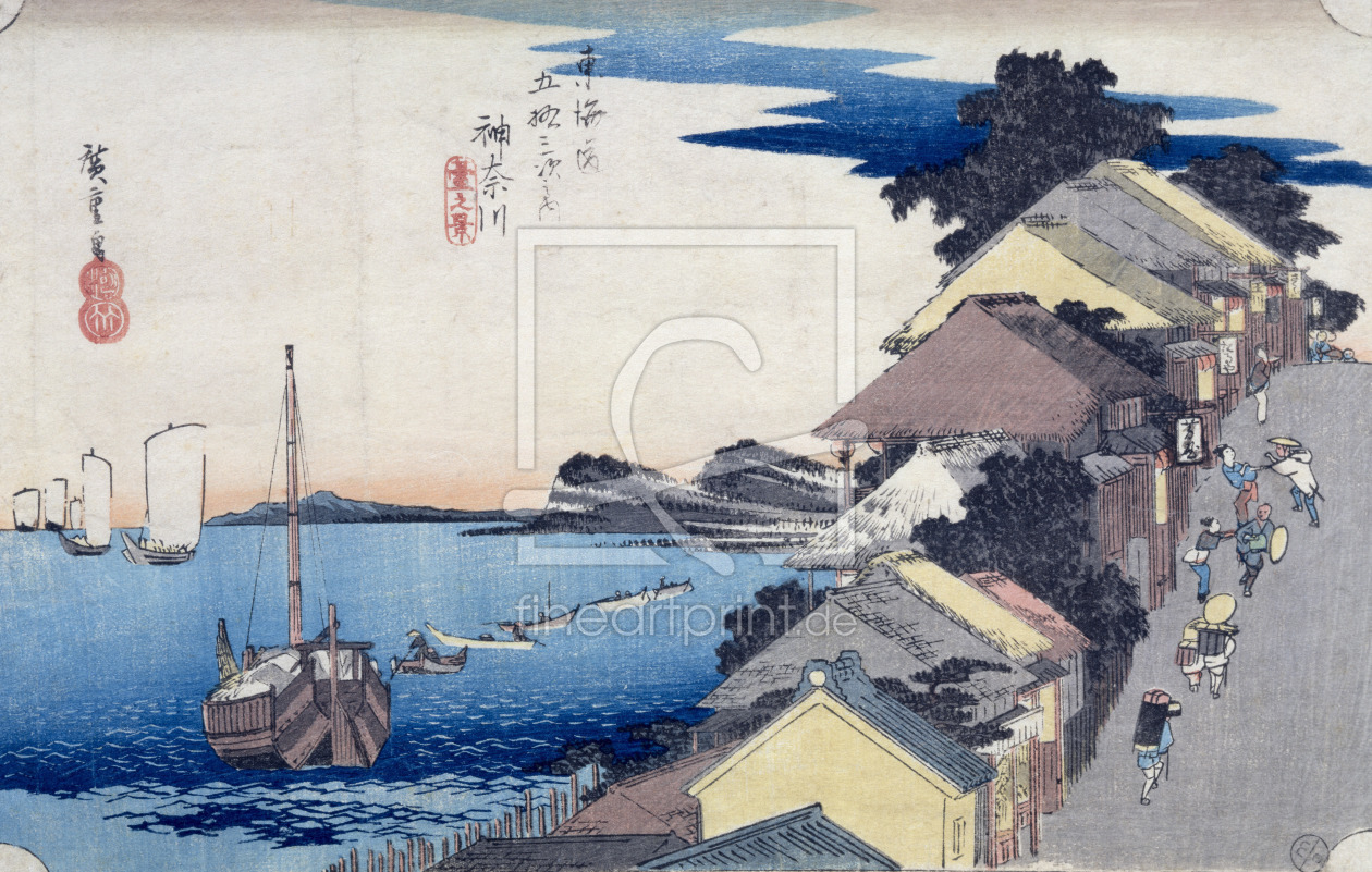 Bild-Nr.: 31002614 Kanagawa: View of the Ridge, from the series '53 Stations of the Tokaido', 1834- erstellt von Hiroshige, Ando