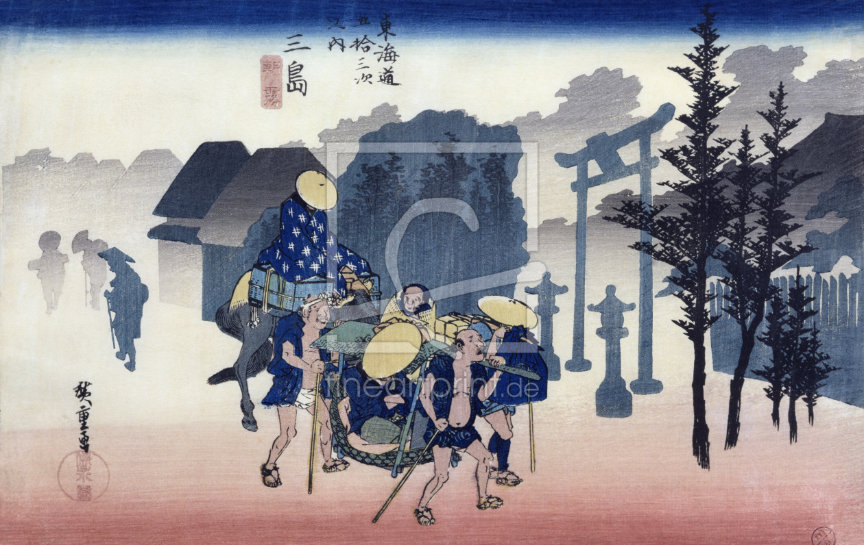 Bild-Nr.: 31002615 Morning Mist at Mishima, from the series '53 Stations of the Tokaido', 1834-35 erstellt von Hiroshige, Ando
