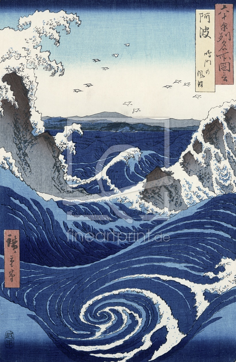 Bild-Nr.: 31002623 View of the Naruto whirlpools at Awa, from the series 'Rokuju-yoshu Meisho zue' erstellt von Hiroshige, Ando