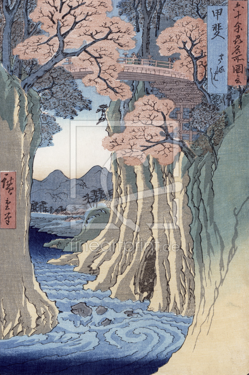 Bild-Nr.: 31002624 The monkey bridge in the Kai province, from the series 'Rokuju-yoshu Meisho zue' erstellt von Hiroshige, Ando