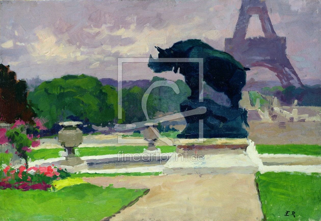 Bild-Nr.: 31002679 The Trocadero Gardens and the Rhinoceros by Jacquemart erstellt von Renoux, Jules Ernest