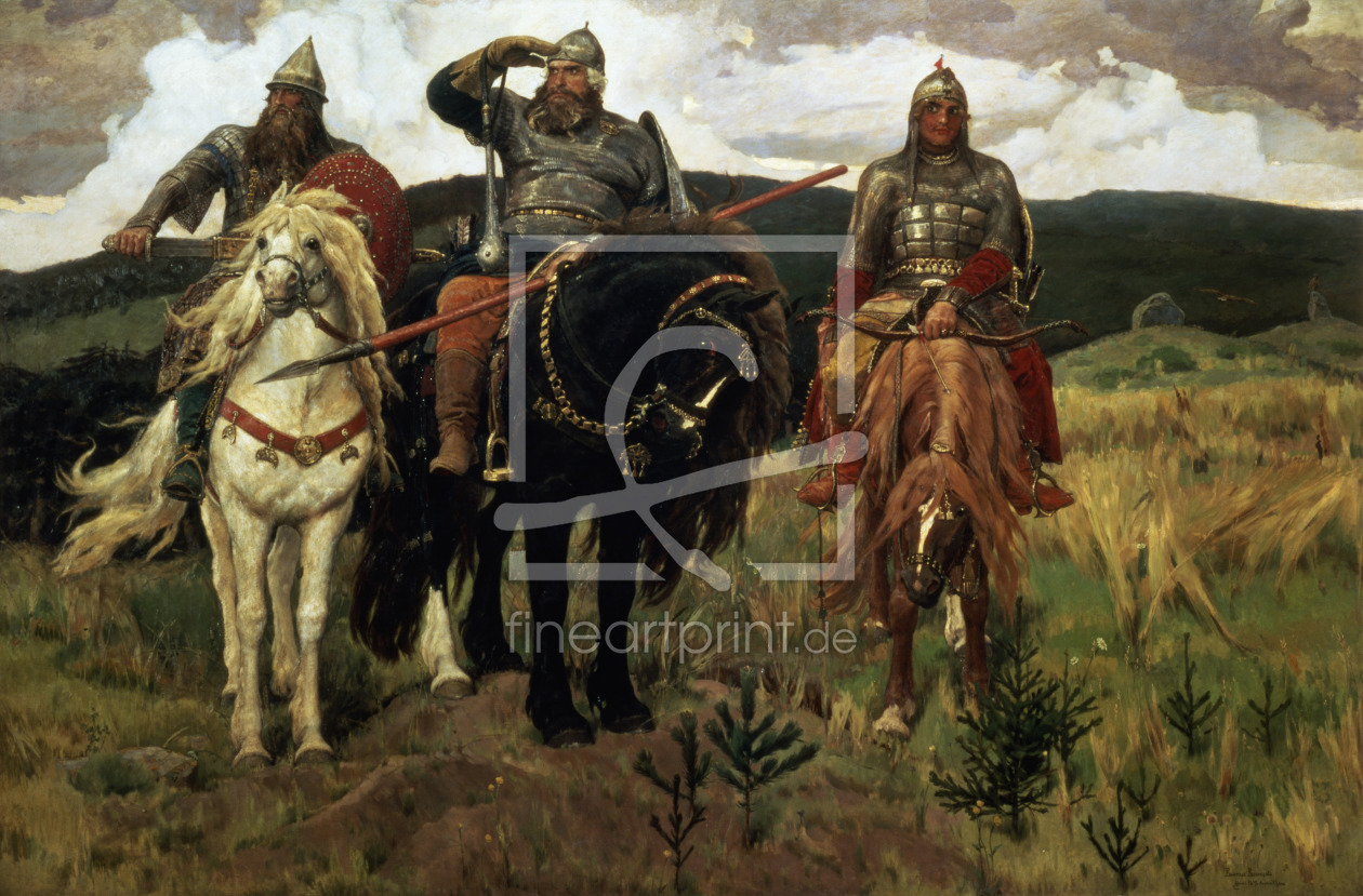 Bild-Nr.: 31002702 Warrior Knights, 1881-98 erstellt von Vasnetsov, Victor Mikhailovich