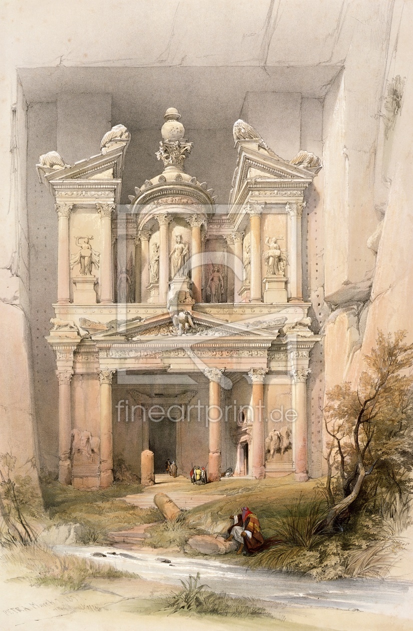 Bild-Nr.: 31002790 Petra, March 7th 1839, plate 92 from Volume III of 'The Holy Land', engraved by Bild-Nr.: 31002790 Petra, March 7th 1839, plate 92 from Volume III of 'The Holy Land', engraved by erstellt von Roberts, David