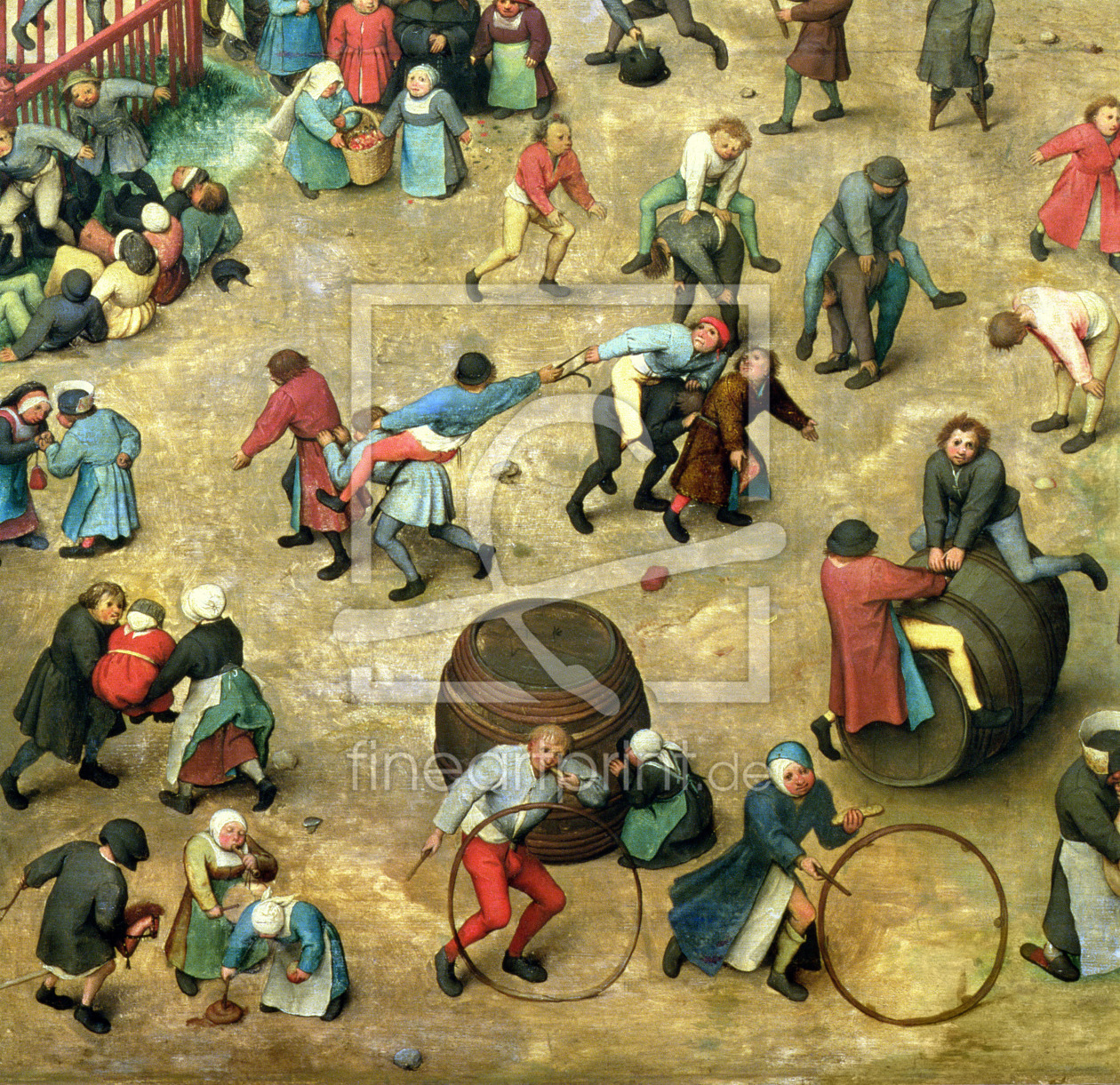 Bild-Nr.: 31002835 Children's Games : detail of bottom section showing various games, 1560 erstellt von Bruegel, Pieter the Elder