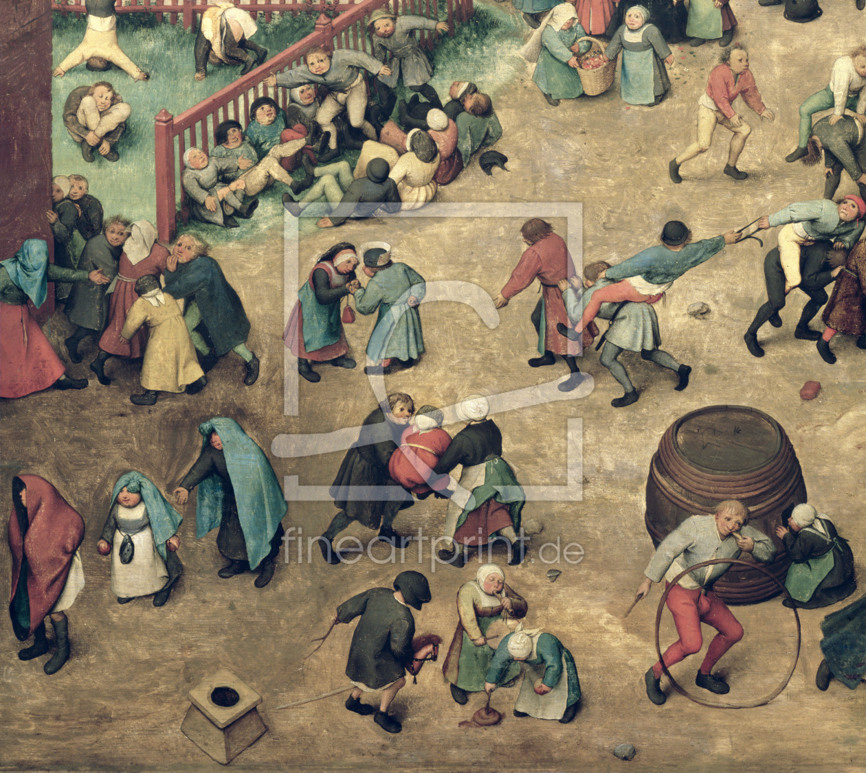Bild-Nr.: 31002836 Children's Games : detail of left-hand section showing children bowling hoops, d erstellt von Bruegel, Pieter the Elder