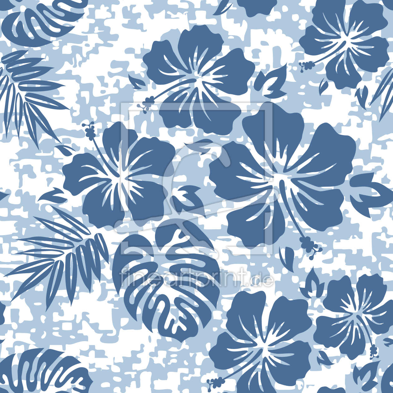 Bild-Nr.: 9000049 Hawaii Hibiskus Blau erstellt von patterndesigns-com