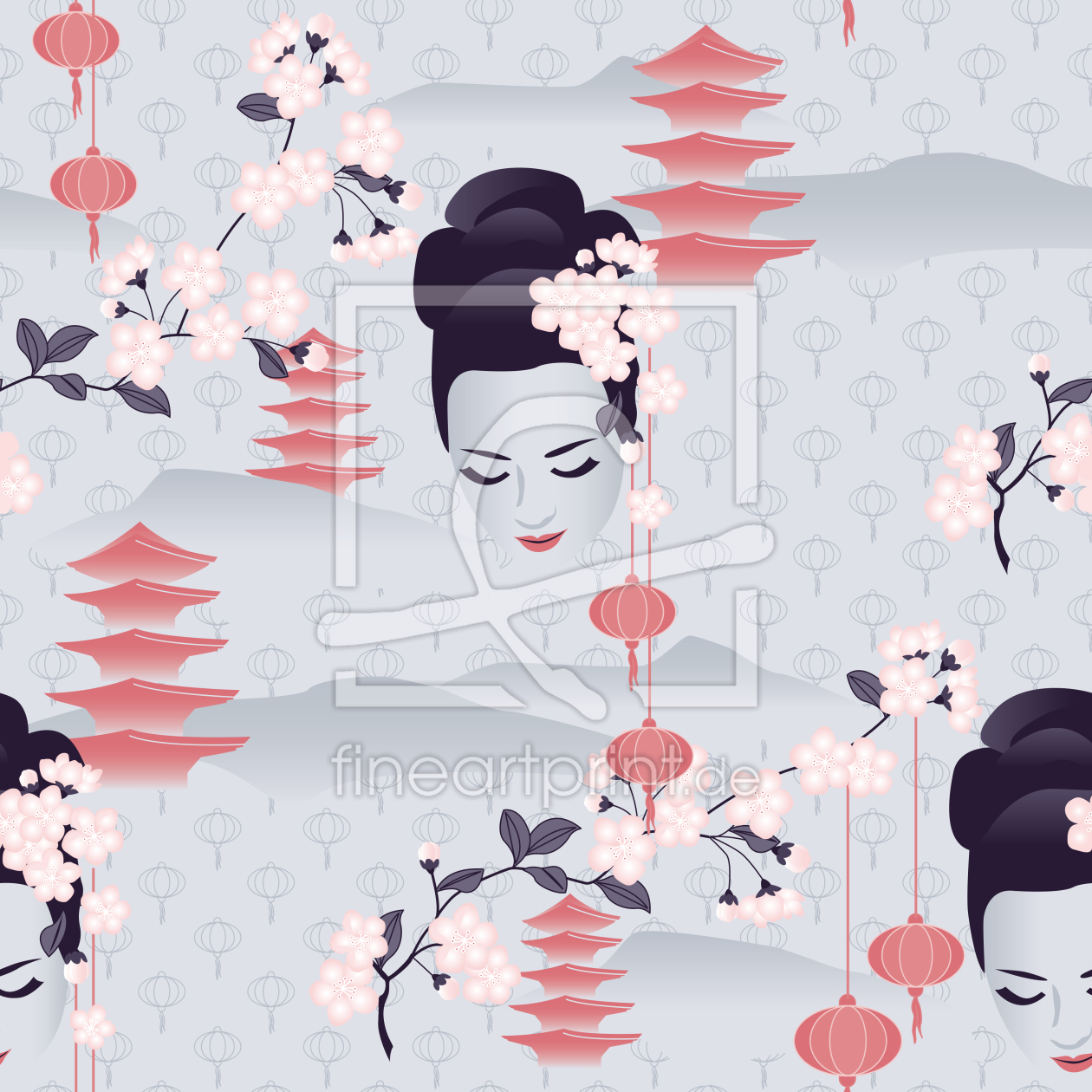 Bild-Nr.: 9000180 Hanami Kirschblüte Im Morgengrauen erstellt von patterndesigns-com