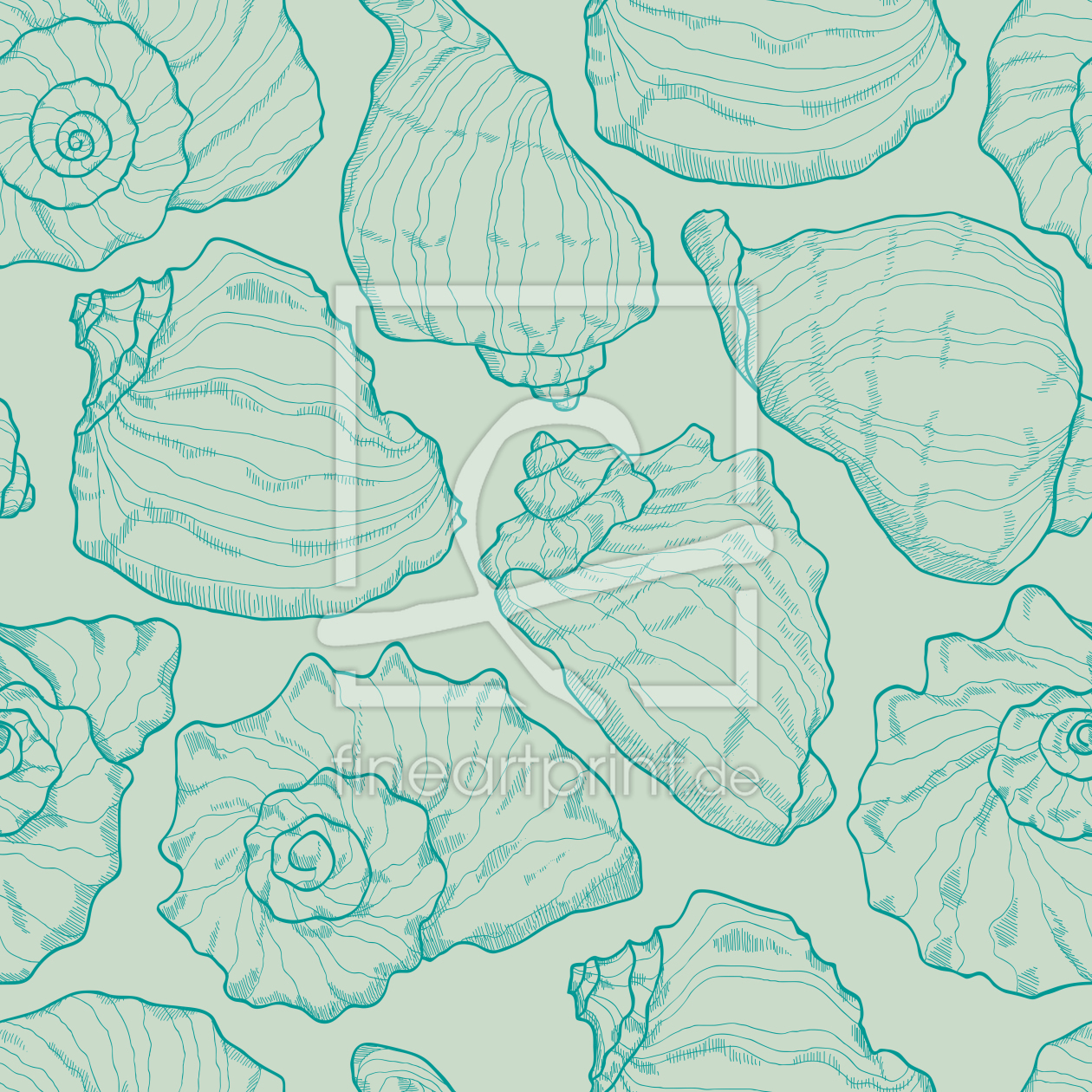Bild-Nr.: 9000423 Meeresmuscheln Aqua erstellt von patterndesigns-com