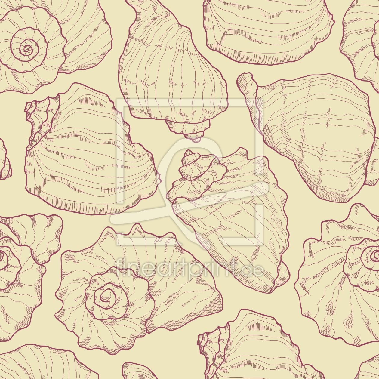 Bild-Nr.: 9000435 Meeresmuscheln Gelb erstellt von patterndesigns-com