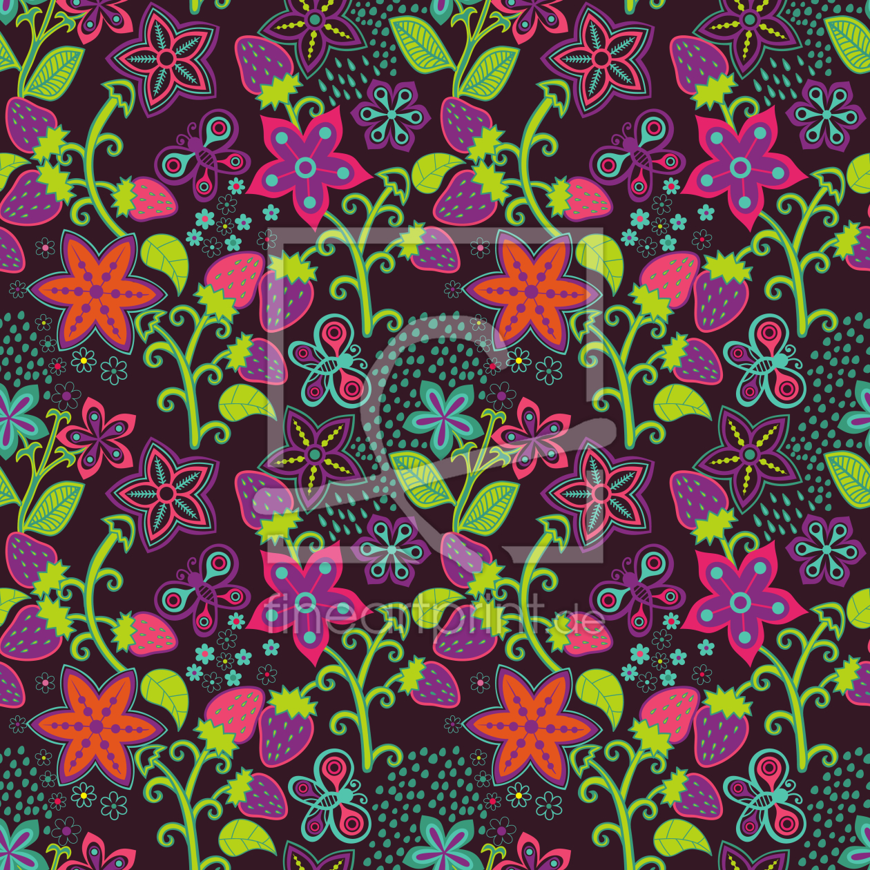 Bild-Nr.: 9001501 Der Geheime Erdbeergarten erstellt von patterndesigns-com