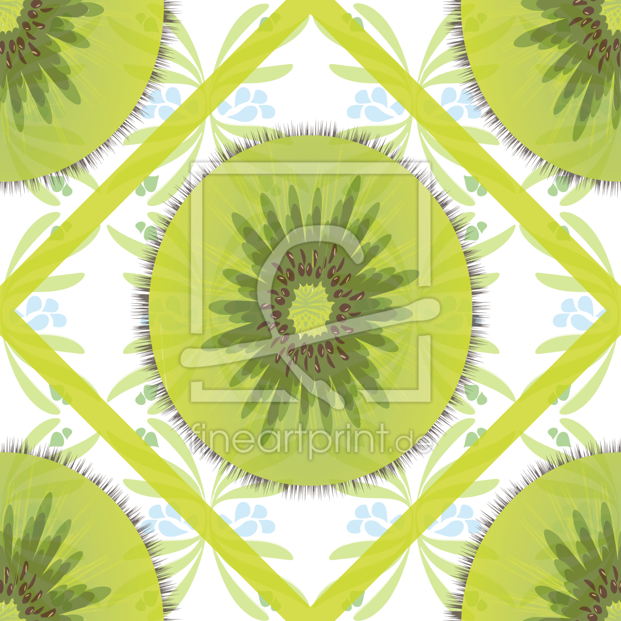 Bild-Nr.: 9001738 Florales Kiwi Karo erstellt von patterndesigns-com