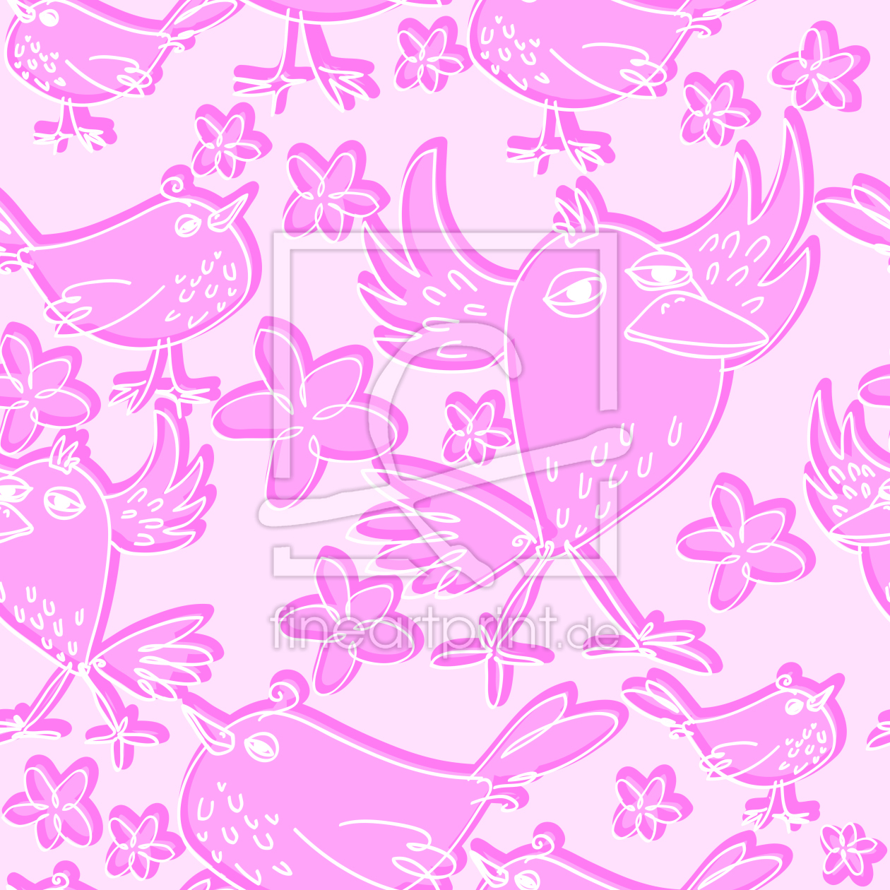 Bild-Nr.: 9001900 Sing Vogel Sing Rosa erstellt von patterndesigns-com