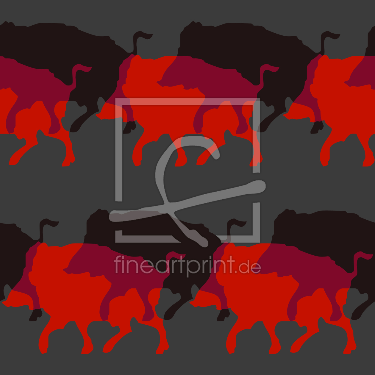 Bild-Nr.: 9002195 Wildschweinherde In Rot erstellt von patterndesigns-com