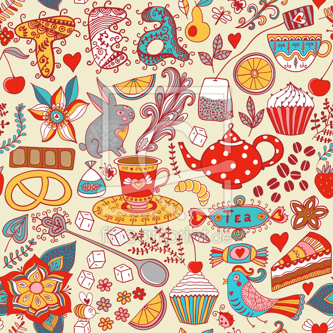 Bild-Nr.: 9002371 Teeparty Im Sommer erstellt von patterndesigns-com