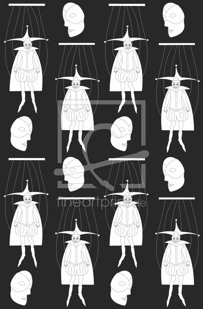 Bild-Nr.: 9003360 Maskerade In Schwarz Weiss erstellt von patterndesigns-com