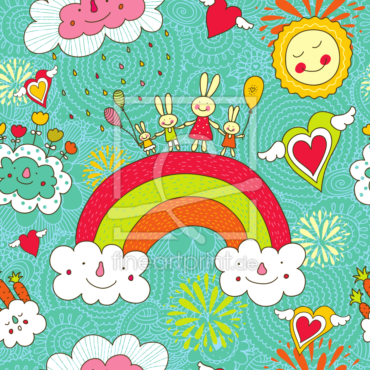 Bild-Nr.: 9005071 Mama Hase Und Ihre Kinder erstellt von patterndesigns-com