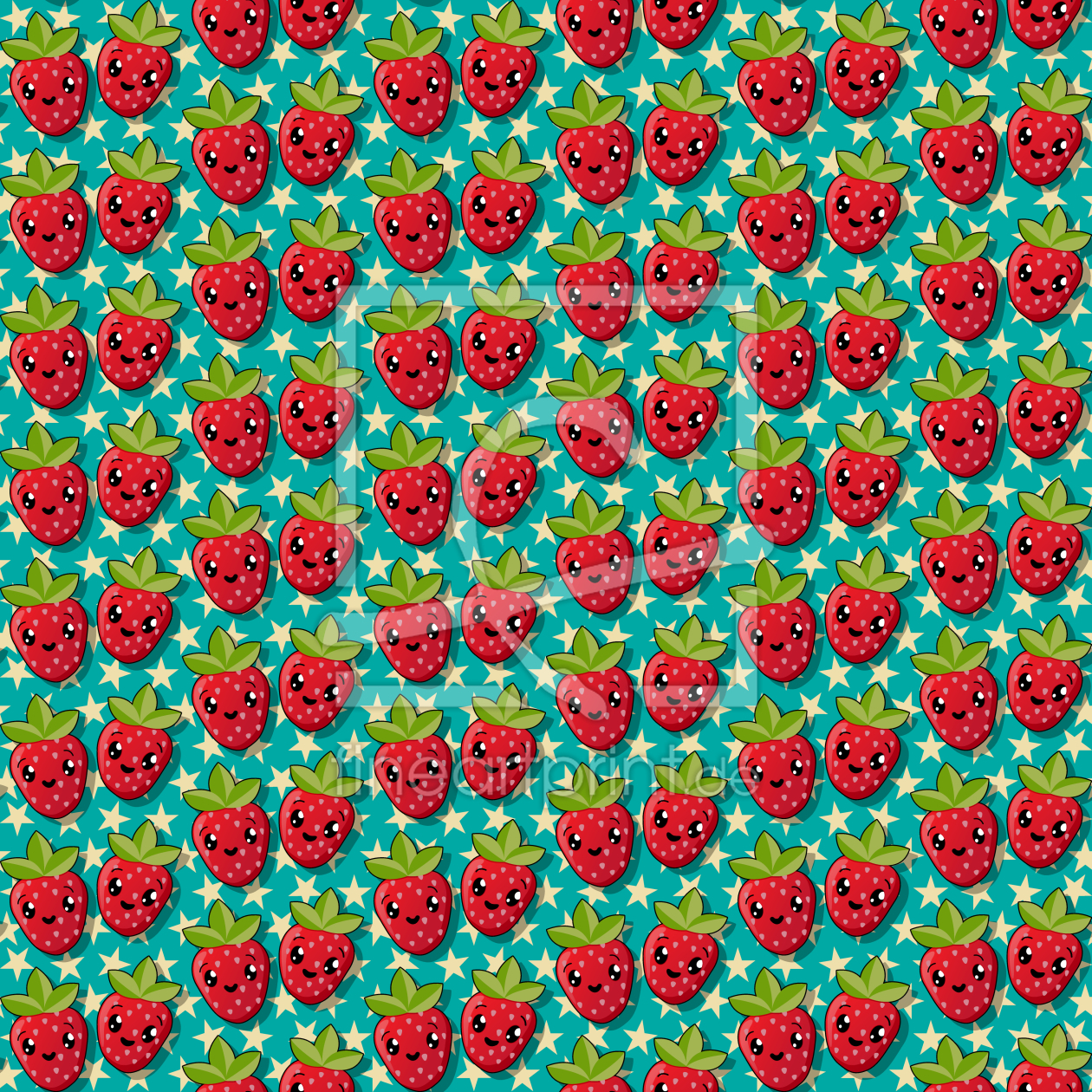 Bild-Nr.: 9005196 Kawaii Erdbeere erstellt von patterndesigns-com