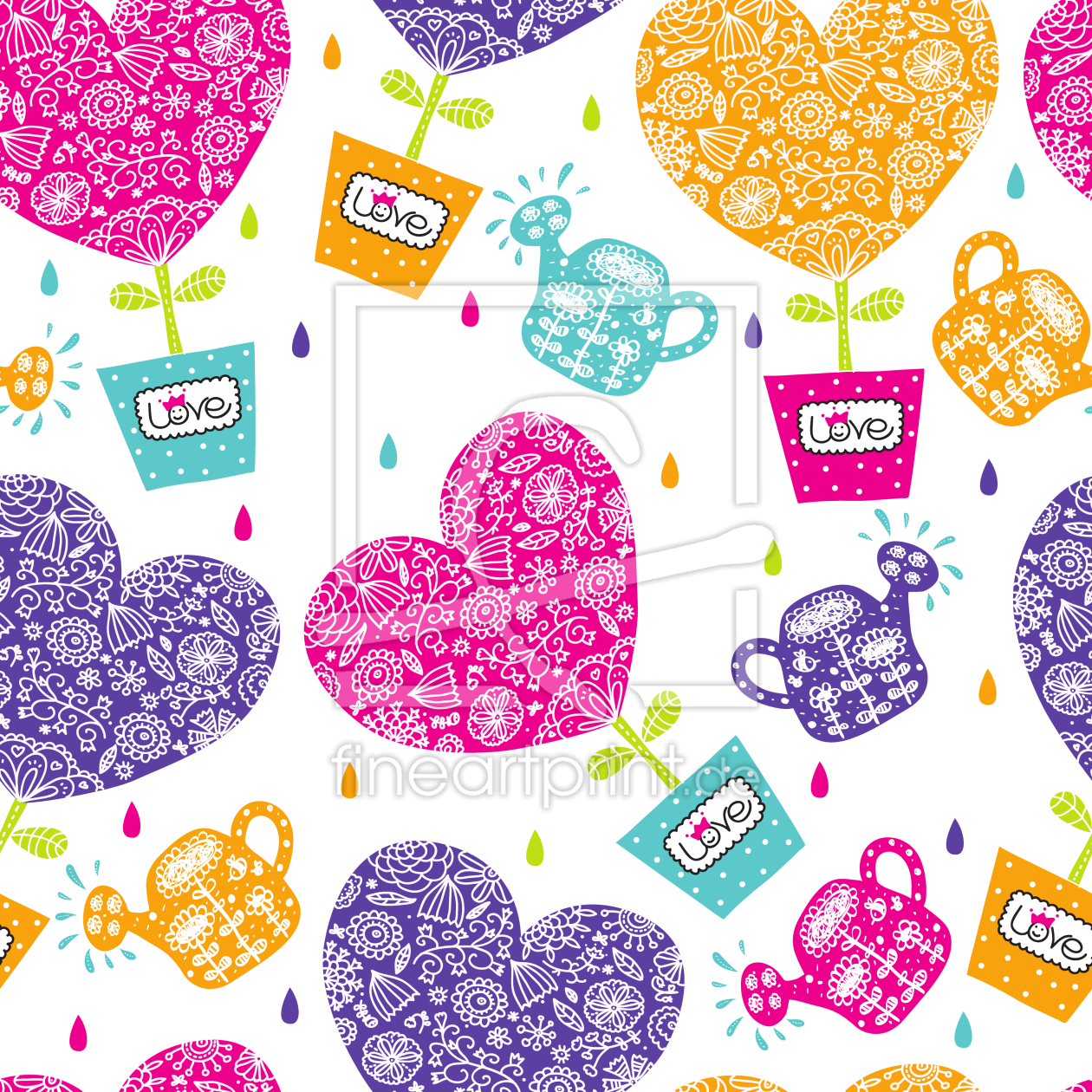 Bild-Nr.: 9005398 Herzen Brauchen Wasser Und Liebe erstellt von patterndesigns-com