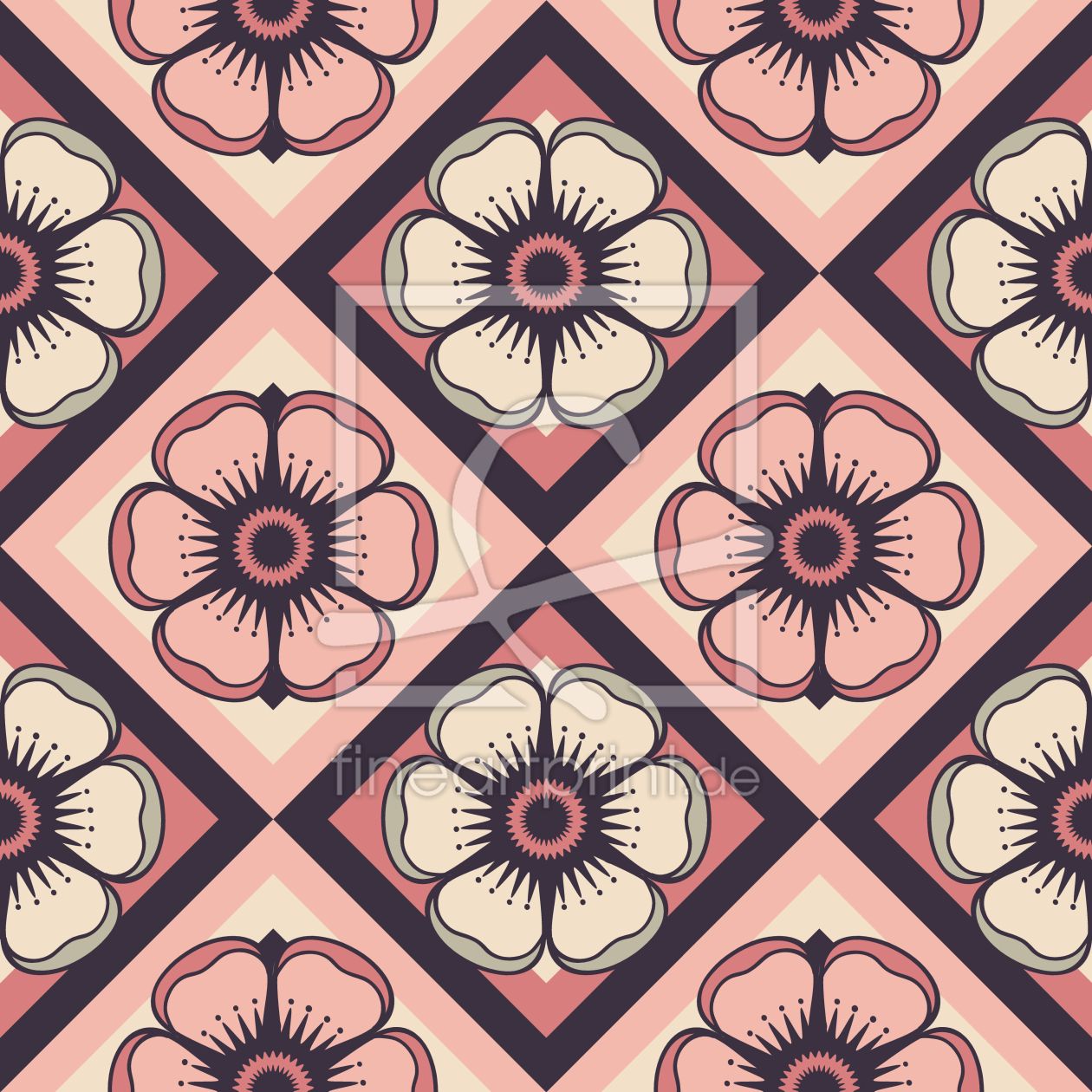 Bild-Nr.: 9005415 Schachbrett Floralia erstellt von patterndesigns-com