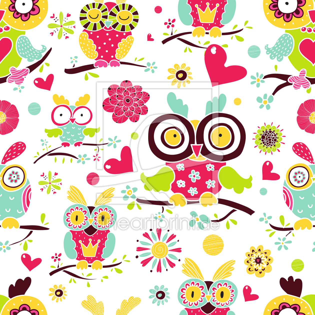 Bild-Nr.: 9005521 Eulen Familie erstellt von patterndesigns-com