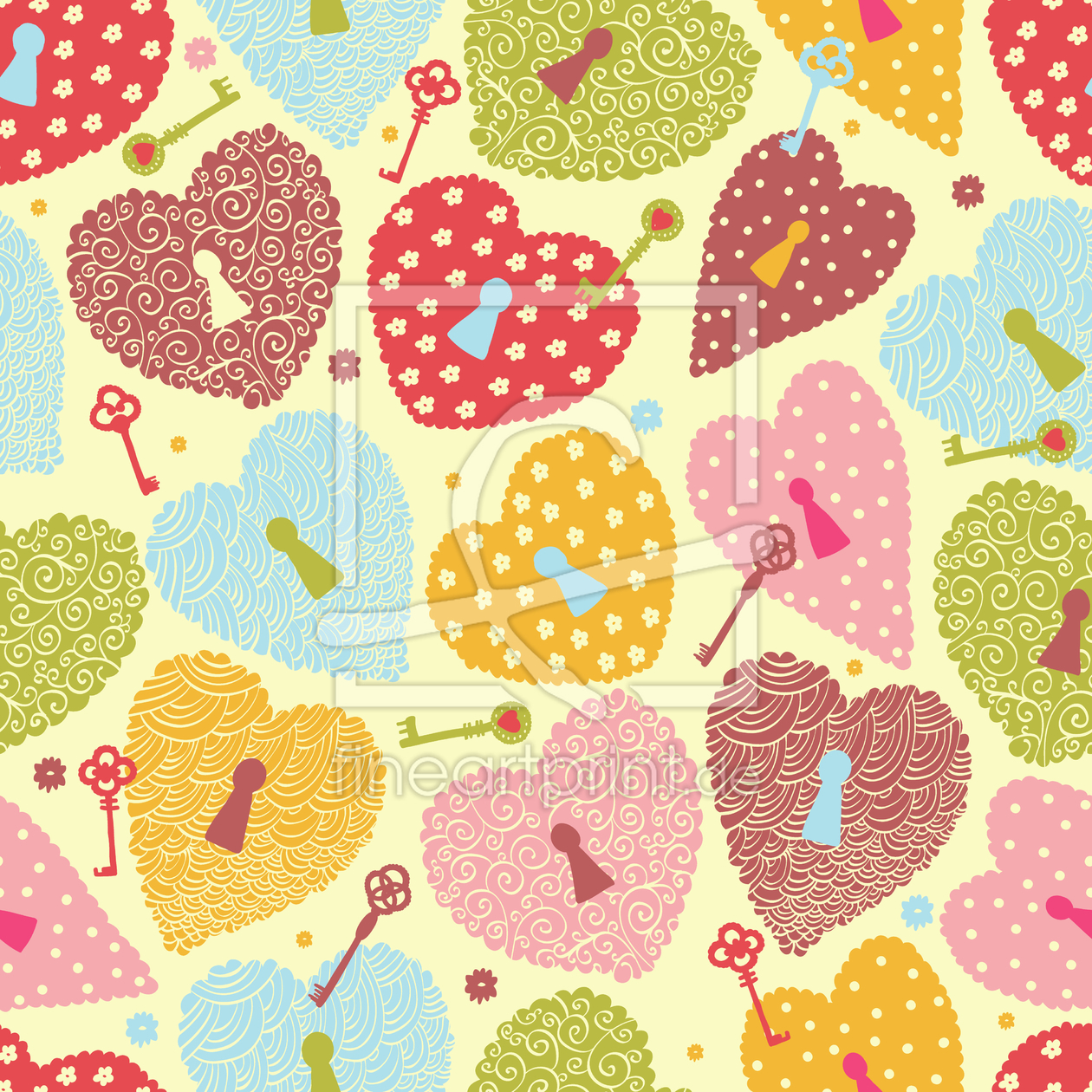 Bild-Nr.: 9005670 Herz Schlösser erstellt von patterndesigns-com