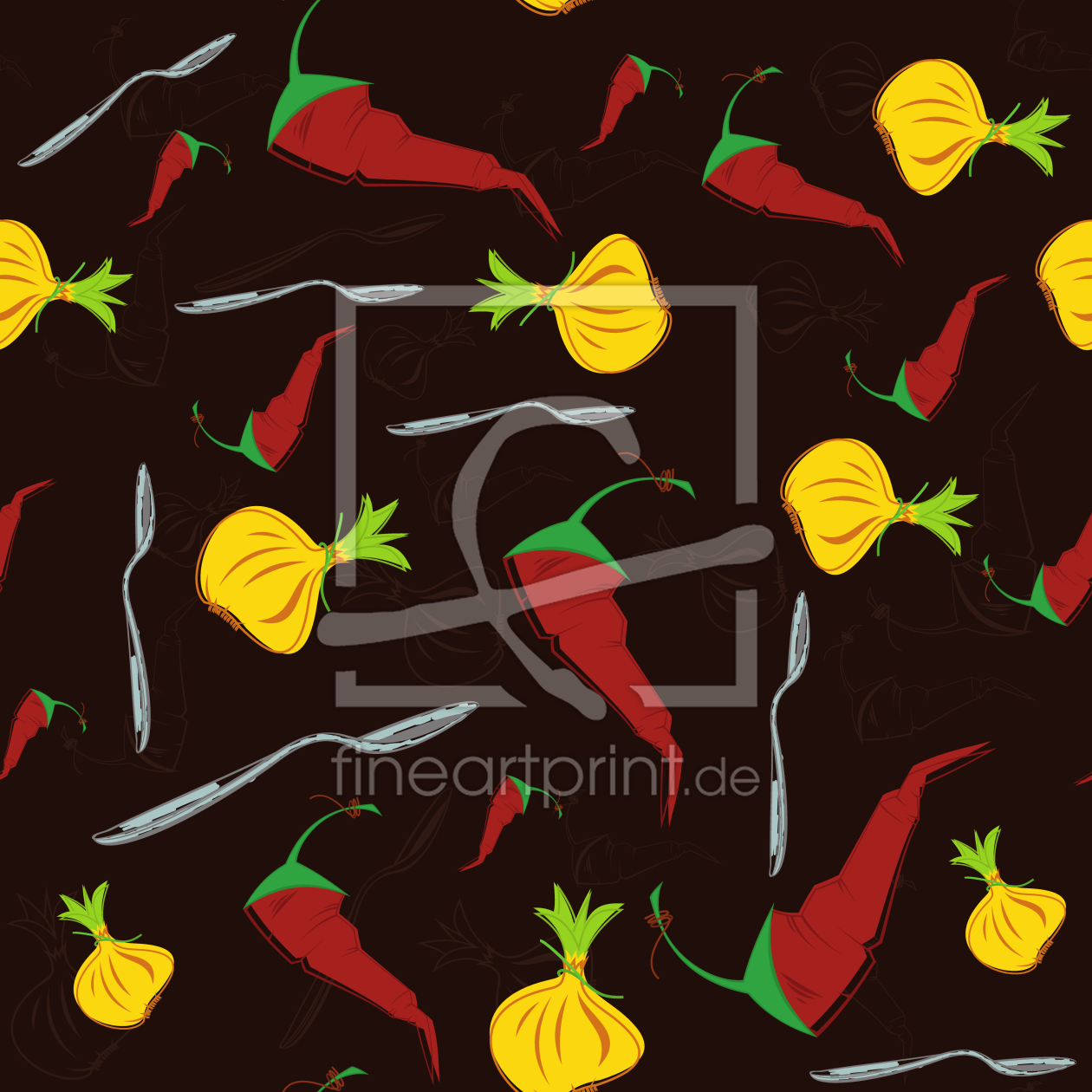 Bild-Nr.: 9005691 Zwiebel Chili Und Löffel erstellt von patterndesigns-com