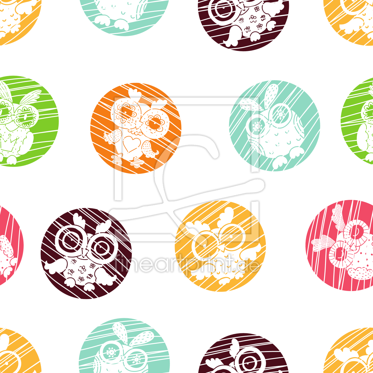 Bild-Nr.: 9005803 Eulen Vignetten erstellt von patterndesigns-com