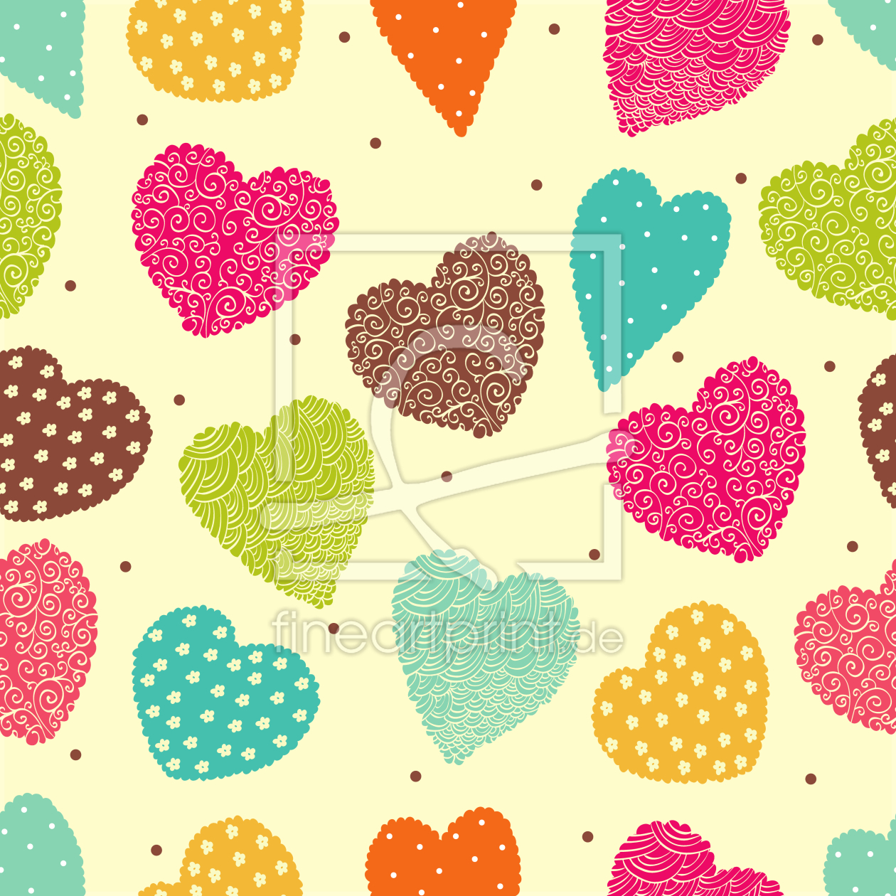 Bild-Nr.: 9006110 Vintage Herzen erstellt von patterndesigns-com