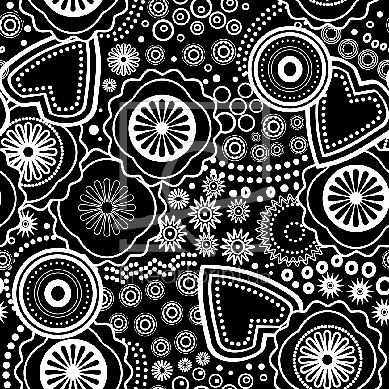 Bild-Nr.: 9006162 Blume Herz Und Kreis erstellt von patterndesigns-com